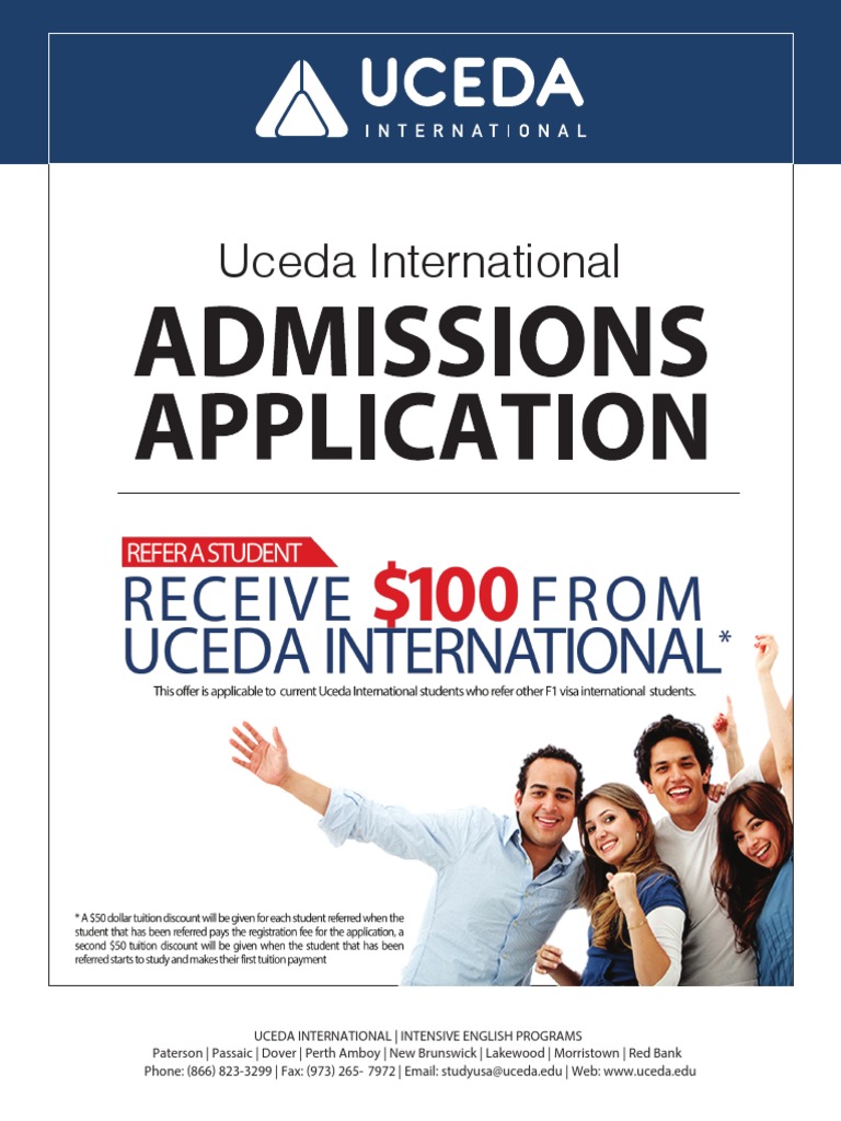 UCEDA Intensive English Program Application | PDF | Tuition Payments ...