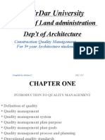 Construction Quality Management Chapter One