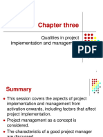 Chapter Three: Qualities in Project Implementation and Management