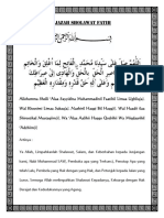 Ijazah Sholawat Fatih Yayasan Al-Mu'afah