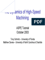 The Dynamics of High-Speed Machining: ASPE Tutorial October 2003