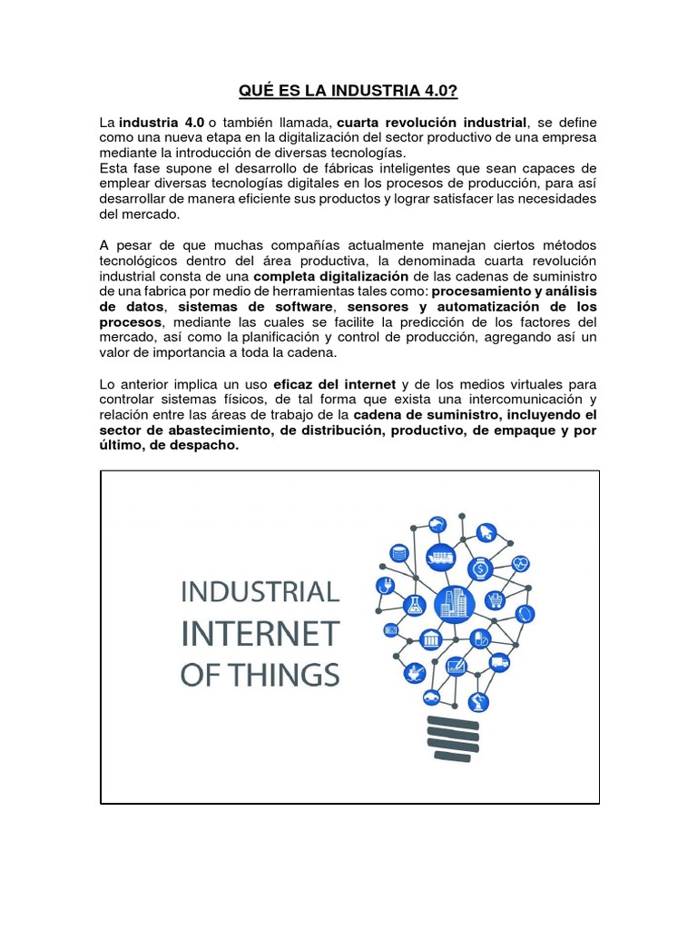 Introducción a la Industria 4.0 y IoT | PDF | Internet de las Cosas ...