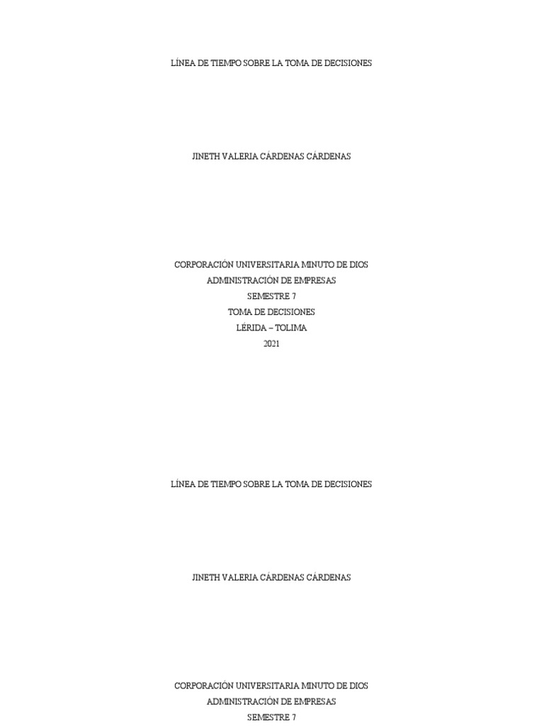 Línea de Tiempo Sobre La Toma de Decisiones | PDF | Toma de decisiones ...