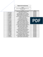 Reporte de Inscripciones Ejecución Eventos Deportivos