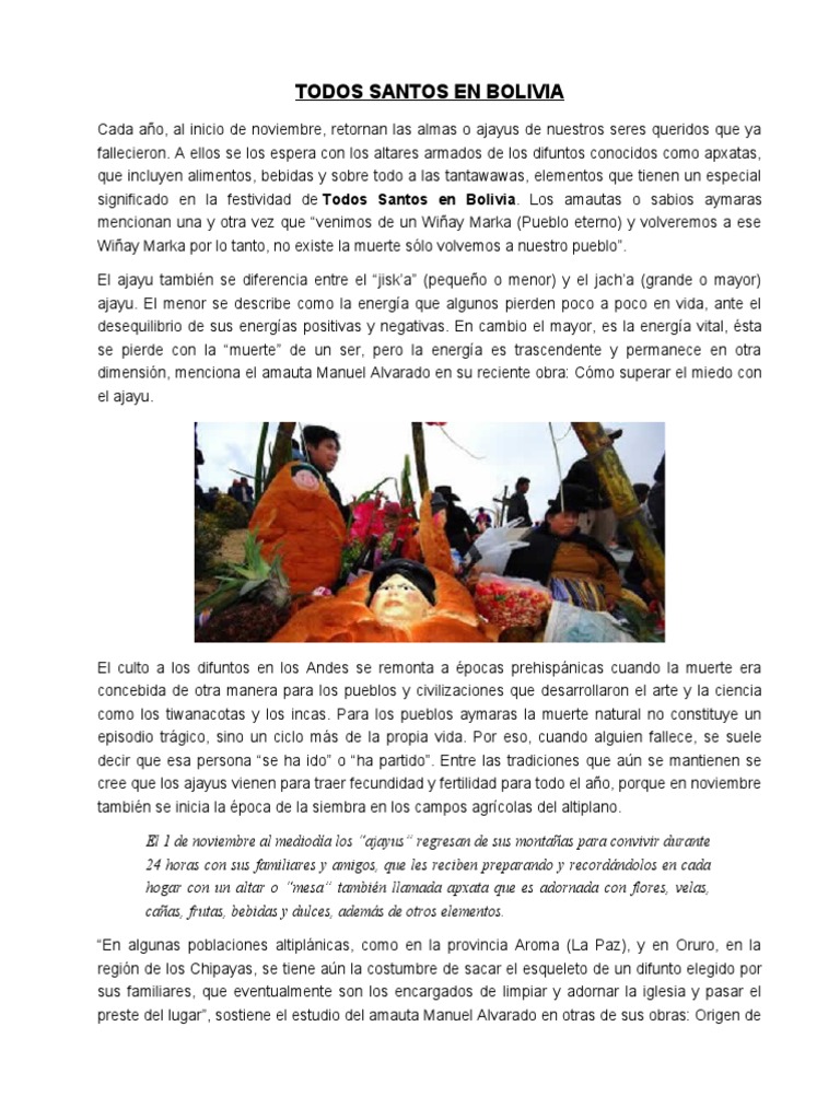 Todos Santos en Bolivia | PDF | Bolivia | Rituales
