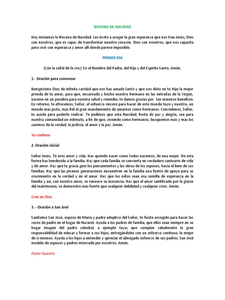 Novena de Navidad: Oraciones y Misterios | PDF | María, madre de Jesús ...