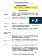 Pharmacology Terms & Definition