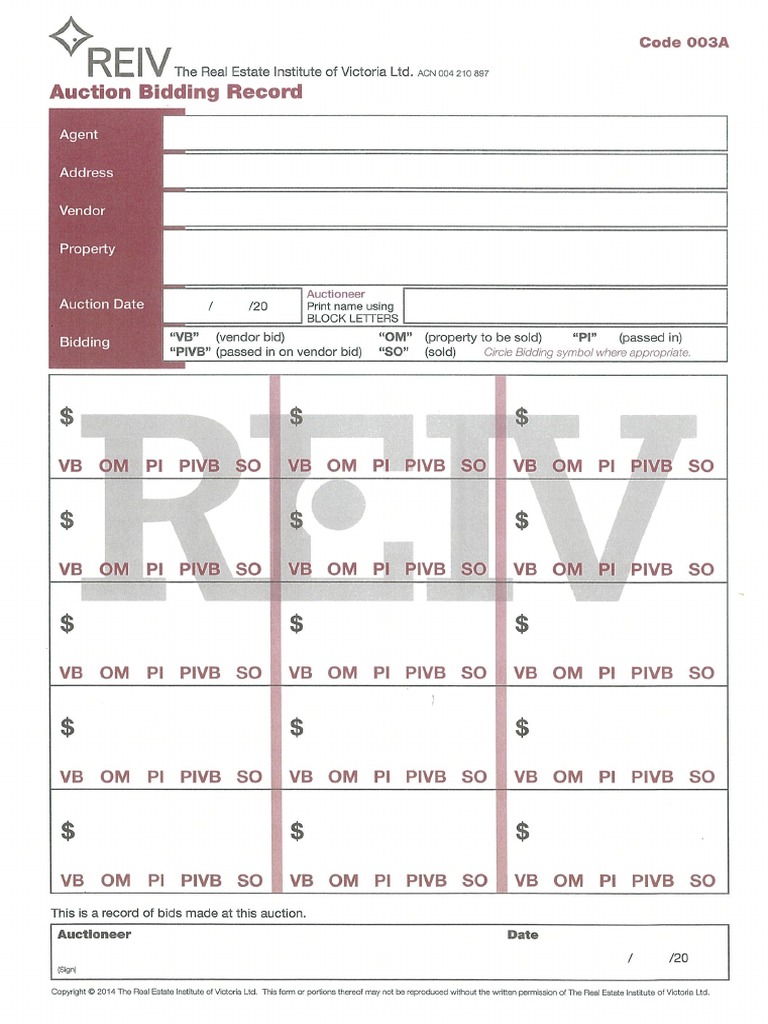 Auction Bidding Record | PDF