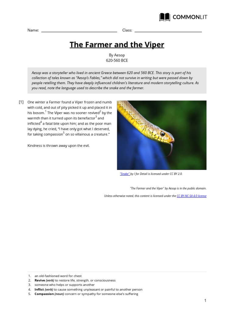 The Farmer And The Viper The Farmer and The Viper-Teacher | PDF | Religion And Belief
