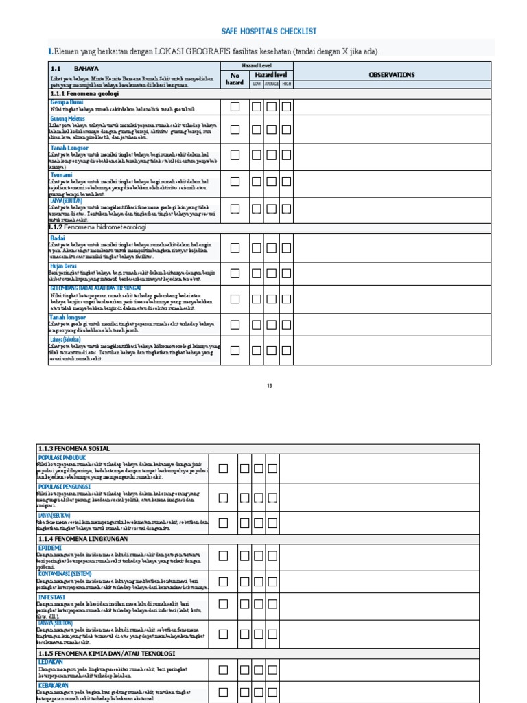 Checklist Hsi | PDF | Kesehatan Holistik | Sains & Matematika