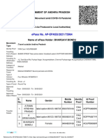 Epass No. Ap-Epass/2021/73964: Government of Andhra Pradesh