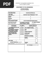 Lab Report Constant Head Test