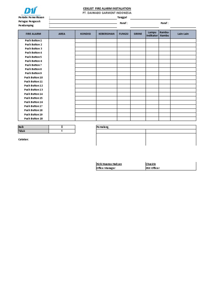 Fire Alarm Installation Checklist | PDF