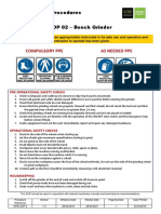 Compulsory Ppe As Needed Ppe: Safe Operating Procedures SOP 02 - Bench Grinder