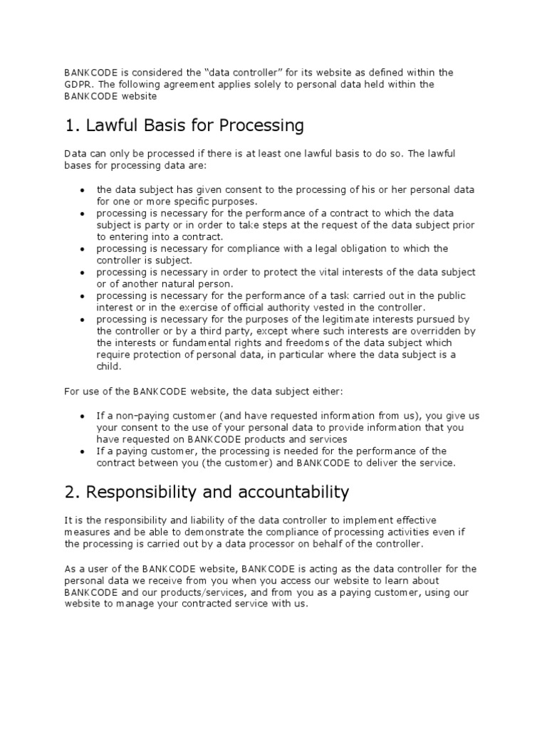 Lawful Basis For Processing | PDF | Information Privacy | Justice