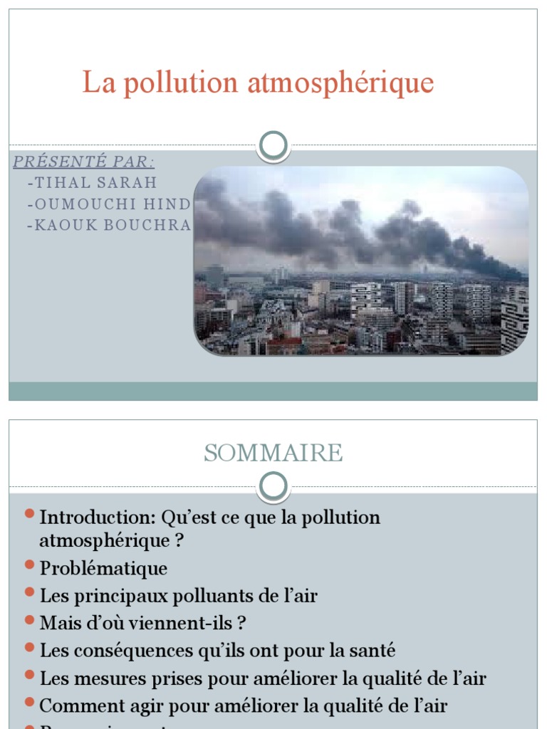 La Pollution Atmosphérique | PDF | Pollution de l'air | Dioxyde de soufre