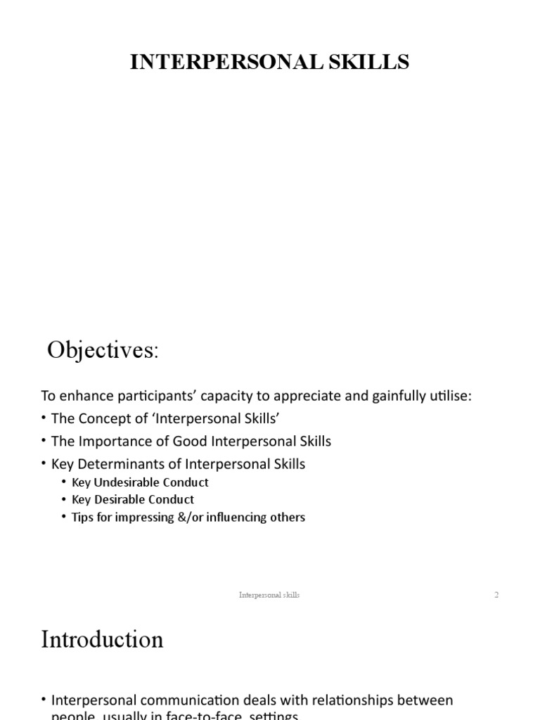 Understanding Interpersonal Skills | PDF | Interpersonal Communication ...