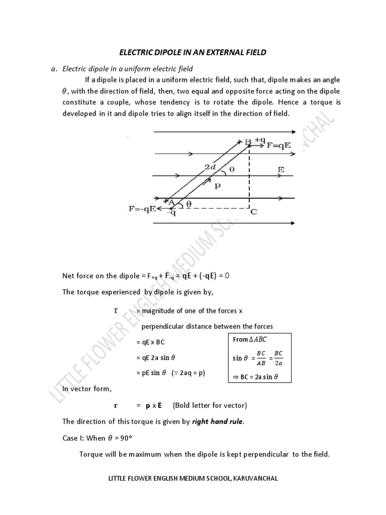 Dipole in An External Field | PDF