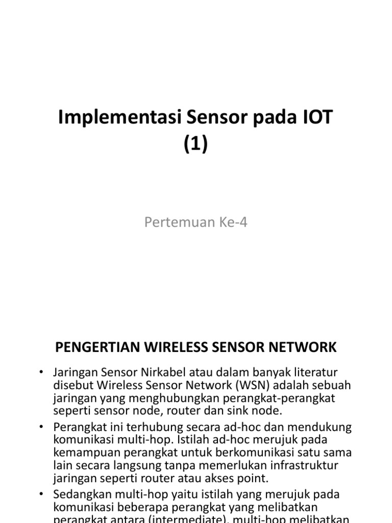 Pengenalan Jaringan Sensor Nirkabel dalam IoT | PDF