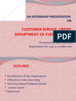 Customer Service, Credit Department of Everest Bank Limited: An Internship Presentation ON