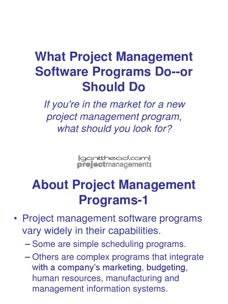 Essential Features of Project Management Software | PDF | Project ...