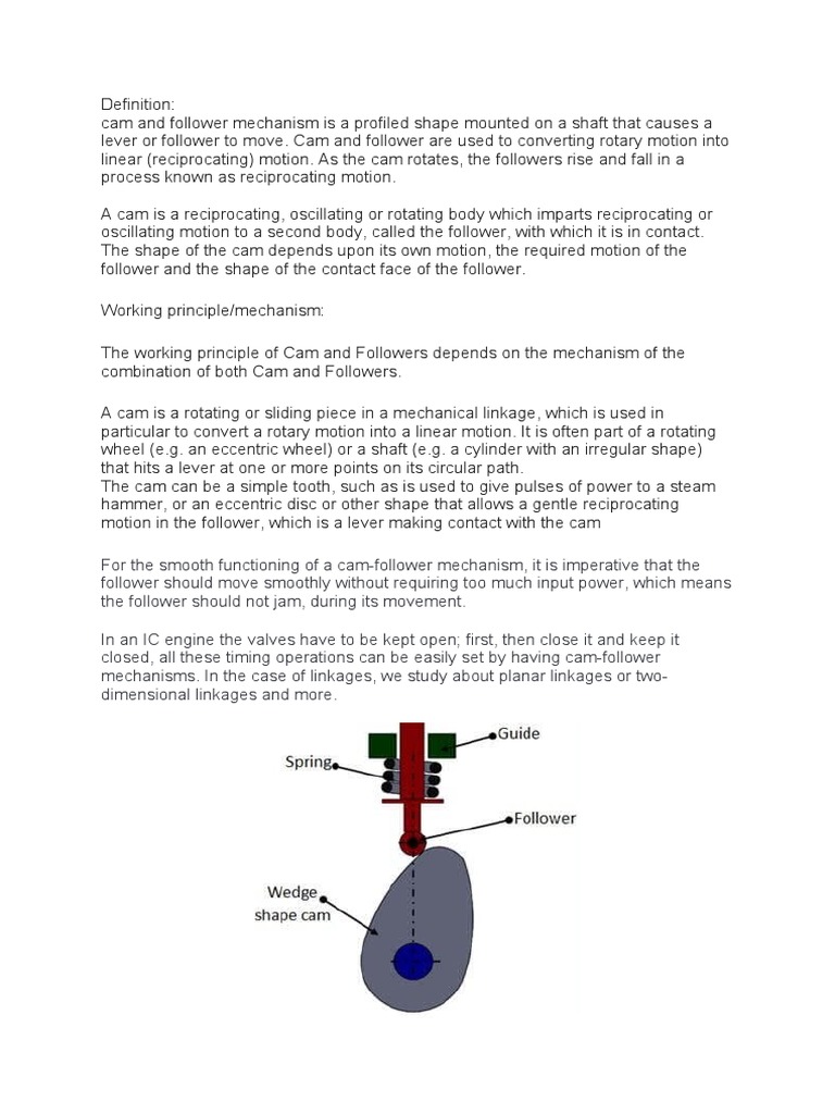 Cam and Follower PDF Machines Mechanical Engineering
