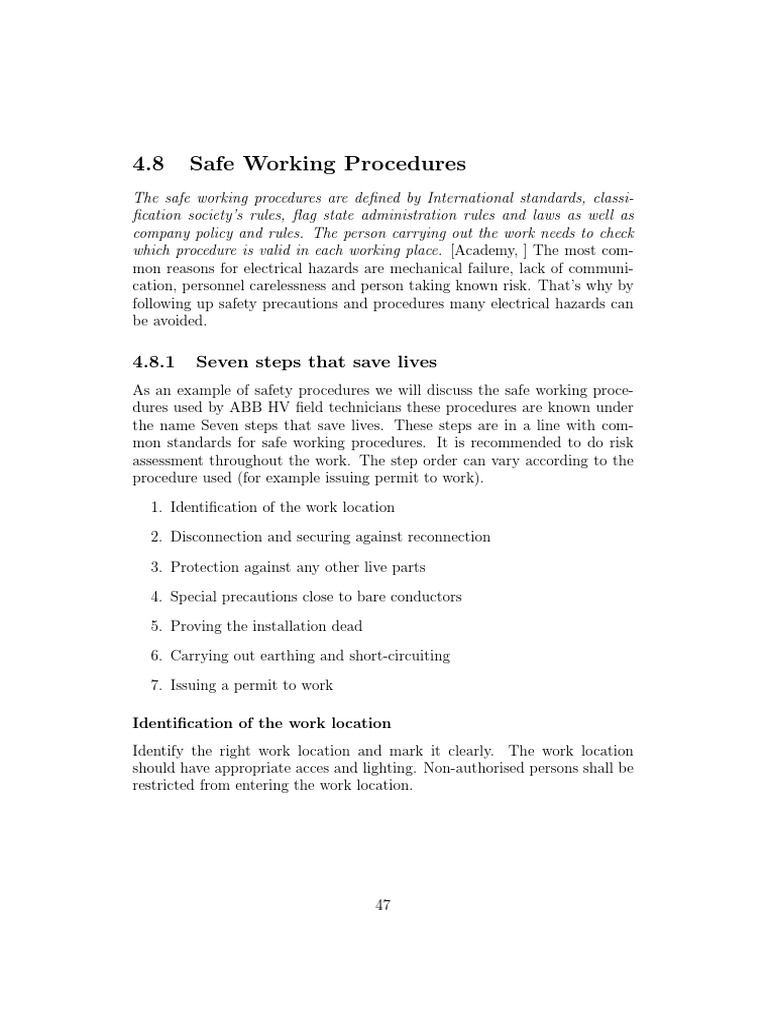 ABB High Voltage Safety Procedures | PDF | Safety | Electricity
