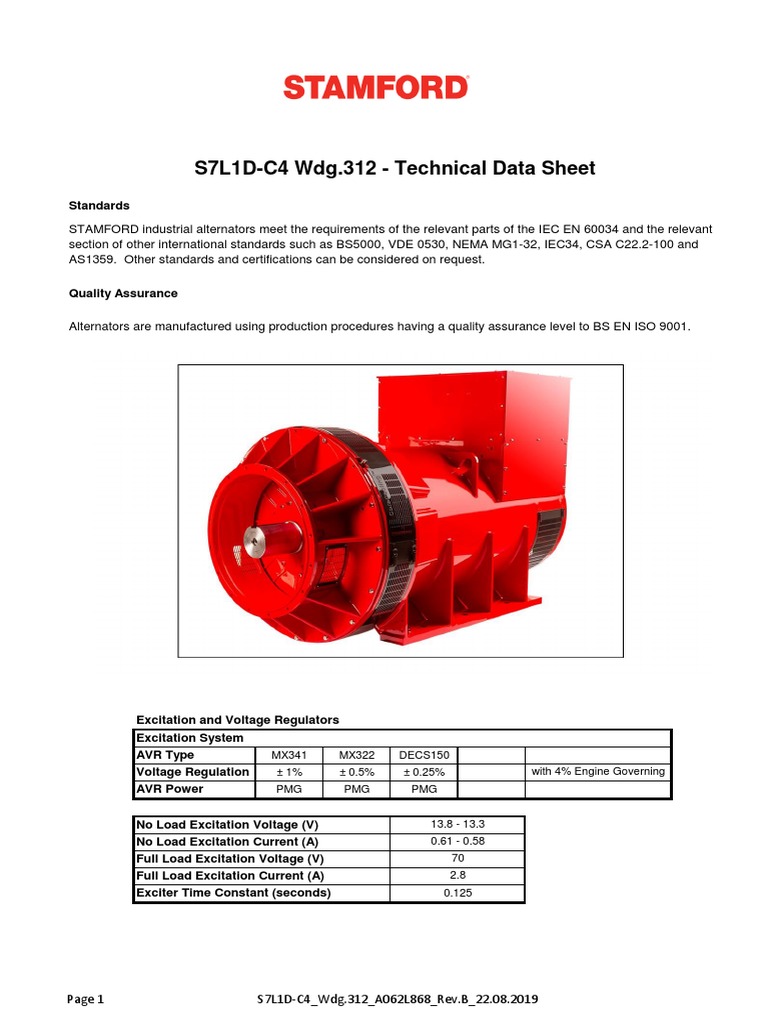 S7L1D-C4 Wdg.312 - Technical Data Sheet | PDF | Electrical Equipment ...