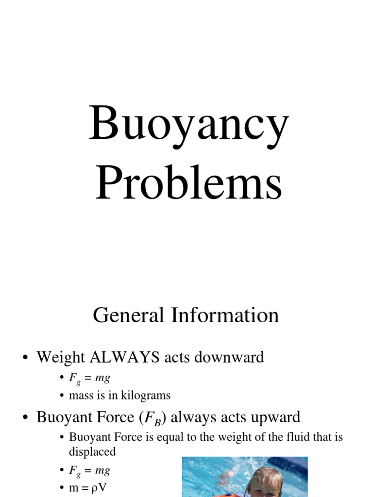 Buoyancy Problems Notes Pdf Buoyancy Weight