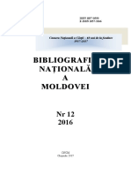Bibliografia Naţională A Moldovei National Bibliography of Moldova: Se Editează Din Anul 1958: Apare Lunar: NR 2016-12