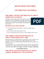 Conclusions From The First TO Fourteenth Meeting Material