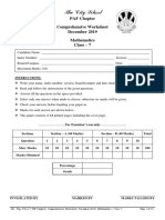 Math Comprehensive Worksheet For 1st Term Class 7 Paper2019