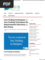 Fact Finding Techniques Fact Finding Techniques For Requirements