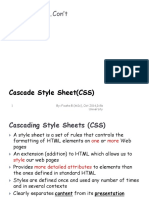 Chapter Two Con't: Cascade Style Sheet (CSS)