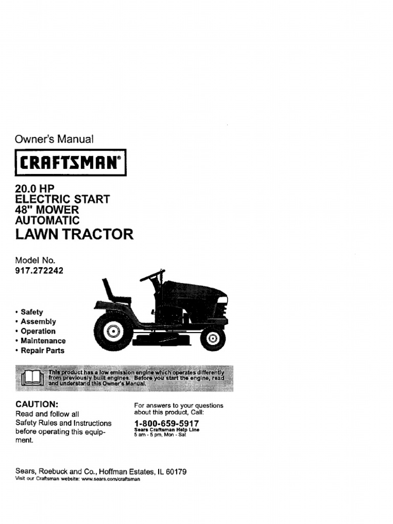 Craftsman DLT2000 Manual | Tractor | Manual Transmission