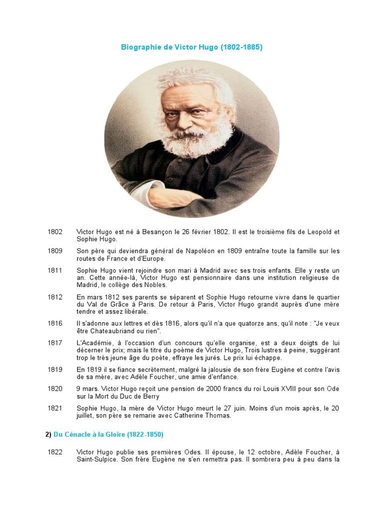 Biographie de Victor Hugo PDF Victor Hugo Gouvernement