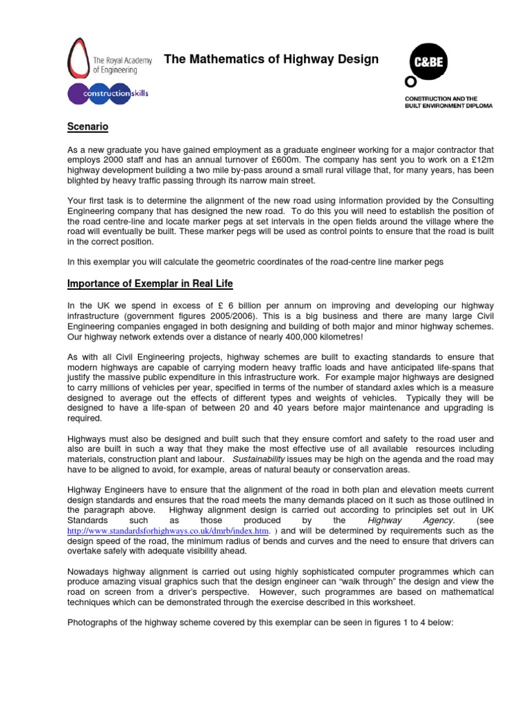 4 Road Alignment Pdf Angle Circle