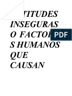 Actitudes Inseguras o Factores Humanos Que Causan Accidentes