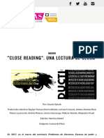 “Close reading”. Una lectura de cerca 