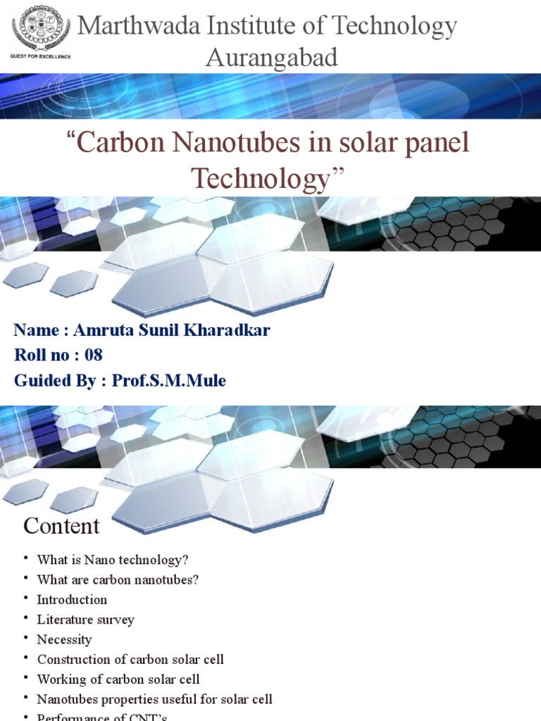 Carbon Nanotubes in Solar Panel Tech | PDF | Solar Cell | Carbon Nanotube