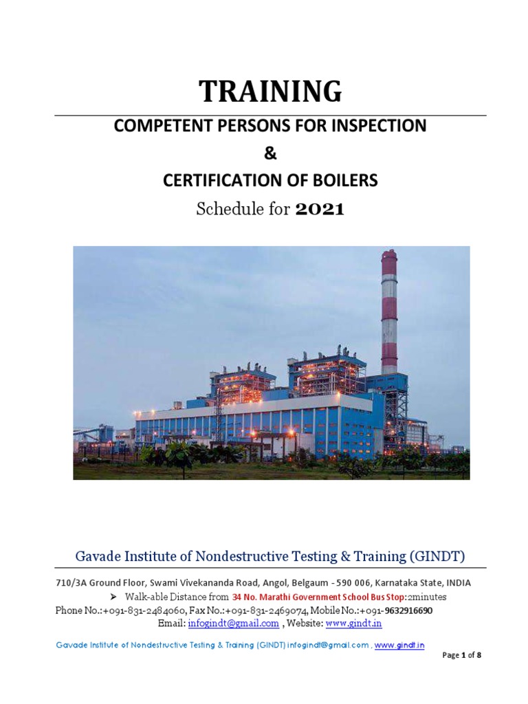 Boiler Inspector TRAINING - 2021 | PDF | Boiler | Nondestructive Testing