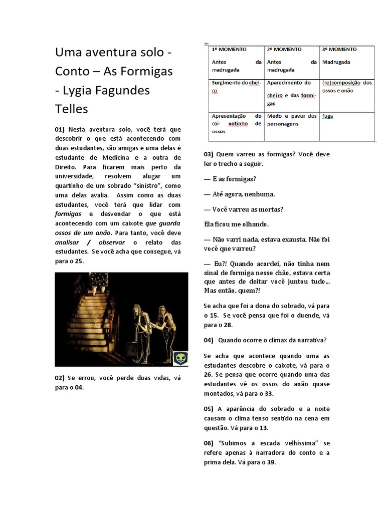 Uma Aventura Solo - Conto - As Formigas - Lygia Fagundes Telles | PDF ...