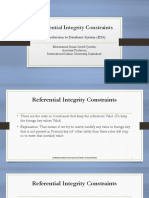 Referential Integrity Constraints