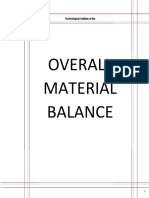 Overall Material Balance: Technological Institute of The