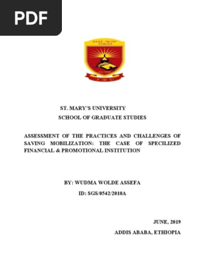 ASSESSMENT OF THE PRACTICE &CHALLENGES OF SAVING IN MF2