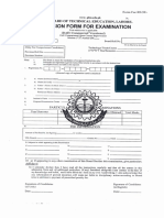Admission: Form For Examination