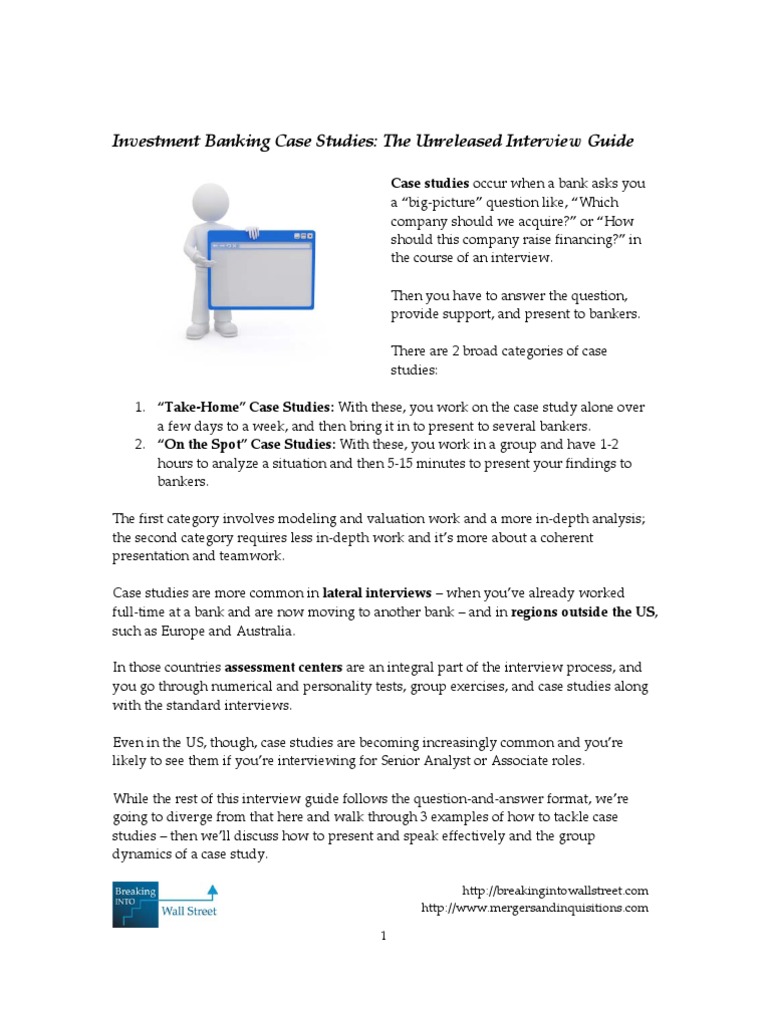 Investment Banking Case Study Guide | PDF | Mergers And Acquisitions ...