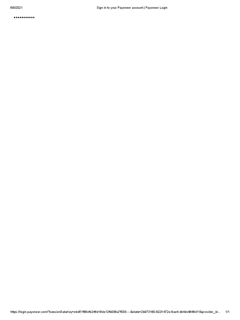 Sign in To Your Payoneer Account Payoneer Login PDF