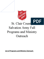 St. Clair County Salvation Army Fall Programs and Ministry Outreach