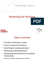 Reviewing The Literature: Research Methodology: Chapter 4